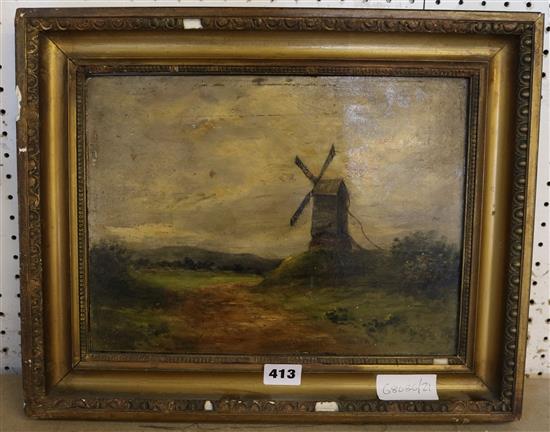 Oil on board- windmill